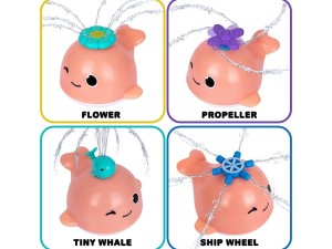 اسباب بازی حمام سنسوری مدل نهنگ آبپاش چراغدار با وسایل بازی jurong toys