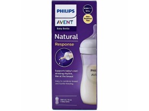 شیشه شیر نوزادی بالای 1 ماه جریان 3 قطره مدل natural response با حجم 260 میلی لیتر  اونت avent