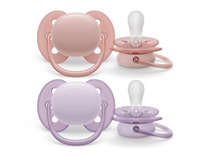 پستانک ارتودنسی دو عددی نوزادی 6-0 ماه مدل ultra soft فیلیپس اونت philips avent