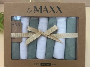 پک دستمال دهان 7 عددی نوزادی لاو مکث love maxx