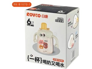 لیوان نی دار و دکمه ای نوزادی آنتی کولیک  240ML رووکو rovco
