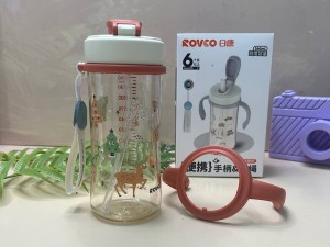 لیوان نی دار دو منظوره و دسته دار نوزادی 360ml رووکو rovco