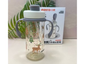 لیوان نی دار دو منظوره و دسته دار نوزادی 360ml رووکو rovco