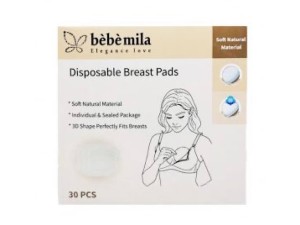 پد سینه یک بار مصرف 30 عددی  با بسته بندی تکی و پلمپ شده  bebemila