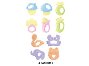 ست جغجغه و دندانگیر  نوزادی با طرح حیوانات و میوه ها  8 عددی  little tin lok