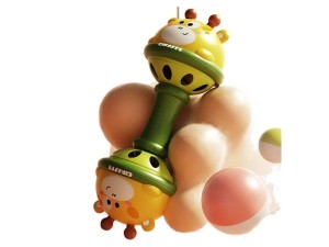جغجغه دمبلی  دو طرفه طرح حیوانات BABY RATTLE