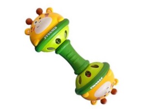 جغجغه دمبلی  دو طرفه طرح حیوانات BABY RATTLE