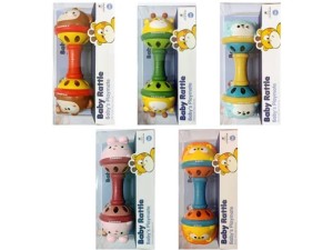 جغجغه دمبلی  دو طرفه طرح حیوانات BABY RATTLE