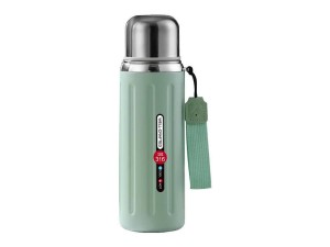 فلاسک استیل حجم 800 میلی لیتر بدنه شیار دار به همراه بند دستی VACUUM