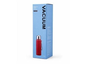 فلاسک استیل حجم 800 میلی لیتر بدنه شیار دار به همراه بند دستی VACUUM