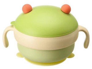 ظرف غذا استیل عایق دار دسته دار چسبان  دارای نی نوشیدنی bowl