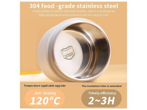 فلاسک و ظرف غذا استیل قاشق دار 460 میلی لیتر دسته دار LIVE KITCHEN LIFE