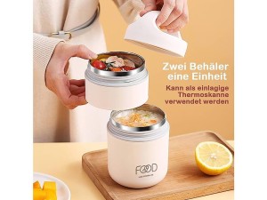 فلاسک و ظرف غذا استیل قاشق دار 460 میلی لیتر دسته دار LIVE KITCHEN LIFE
