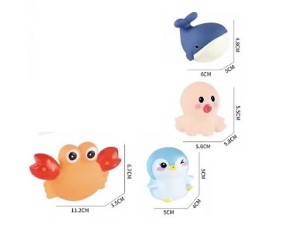 پوپت 4 تکه آب پران  حمام نوزادی طرح حیوانات BABY LIONI