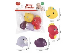 پوپت 4 تکه آب پران  حمام نوزادی طرح حیوانات BABY LIONI