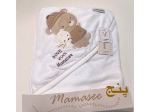حوله کلاهدار نوزادی طرح  عروسکی ماماسی MAMA SEE
