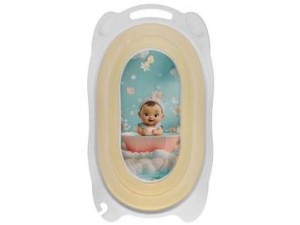وان حمام نوزاد و کودک  کرم رنگ مدل تاشو برند یوشیتا