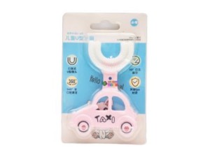 مسواک سیلیکونی چرخشی 360 درجه کودک مدل U طرح تاکسی لیتل والابی Little Wallaby