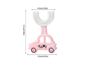 مسواک سیلیکونی چرخشی 360 درجه کودک مدل U طرح تاکسی لیتل والابی Little Wallaby