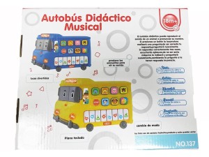 ارگ موزیکال و چراغدار طرح اتوبوس اسباب بازی  auto bus