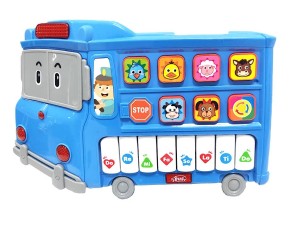 ارگ موزیکال و چراغدار طرح اتوبوس اسباب بازی  auto bus