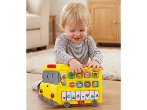 ارگ موزیکال و چراغدار طرح اتوبوس اسباب بازی  auto bus