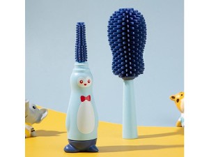 شیشه شور سیلیکونی عروسکی پایه دار (1*4) طرح پنگوئن kidilo