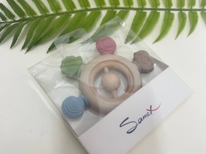 دندانگیر با حلقه چوبی توپ دار و روکش سیلیکونی نوزادی  SAMEX
