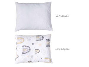 سرویس خواب دم دستی مسافرتی نوزادی مجموعه 3 عددی تشک، لحاف و بالشت با بسته بندی کیفی طرح کهکشان آبرنگی طوسی الا ELA