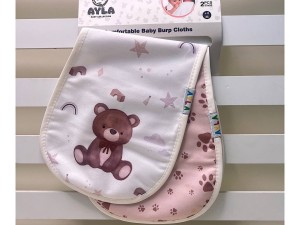 دستمال آروغ گیر نوزادی 2 عددی پشت حوله ای AYLA