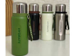 فلاسک استیل حجم 500 میلی لیتر  HYDRATE به همراه توری صافی و بند دستی