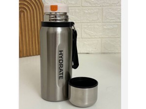 فلاسک استیل حجم 500 میلی لیتر  HYDRATE به همراه توری صافی و بند دستی