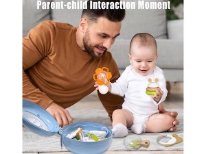 ست جغجغه و دندانگیر دوازده عددی قاب دار fun baby