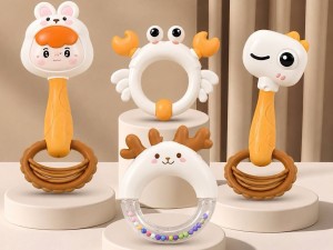 ست جغجغه و اسباب بازی شش عددی نوزاد مدل Baby Rattle طرح حیوانات