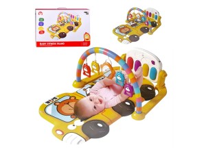 تشک بازی موزیکال نوزادی طرح اتوبوس حیوانات  Baby Fitness