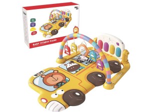 تشک بازی موزیکال نوزادی طرح اتوبوس حیوانات  Baby Fitness