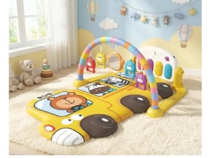 تشک بازی موزیکال نوزادی طرح اتوبوس حیوانات  Baby Fitness