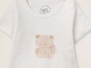 ست سه تکه بادی با شلوار و سوئیشرت طرح تدی و گل نیلی NILI