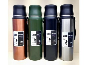فلاسک استیل کوهنوردی حجم 1000 میلی لیتر لیوان دارGOOD