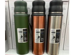 فلاسک استیل کوهنوردی حجم 1000 میلی لیتر لیوان دارGOOD