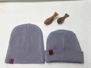 کلاه دو لایه  گرد کبریتی نوزادی رنگ طوسی