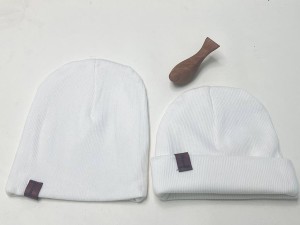 کلاه دو لایه  گرد کبریتی نوزادی رنگ شیری