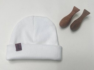 کلاه دو لایه  گرد کبریتی نوزادی رنگ شیری
