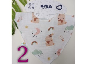 پیشبند موسلین نوزادی  طرحدار آیلا AYLA