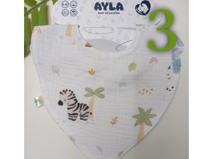 پیشبند موسلین نوزادی  طرحدار آیلا AYLA