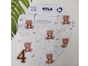 پیشبند موسلین نوزادی  طرحدار آیلا AYLA