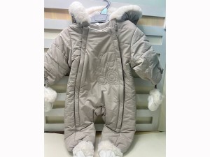 کاپشن سرهمی (اورال) به همراه پاپوش و دستکش  طرح تدی طوسی رنگ نوزادی دانالو Danaloo