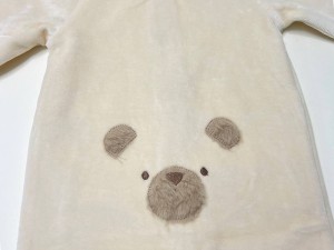 سرهمی مخمل با ژیله و کلاه و پاپوش مخمل نوزادی طرح تدی AVIN  از برند پاپو papo