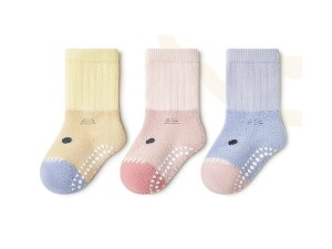 جوراب حوله ای استپ دار ساق بلند 0-6 ماه Lycra