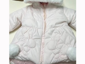 کاپشن کلاهدار نوزادی داخل مخملی  صورتی روشن طرح  ARMIS پاپو papo